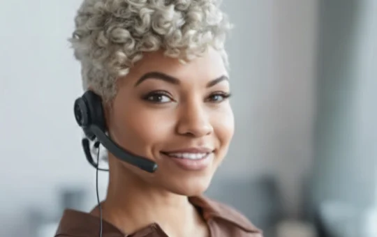 lady with headset