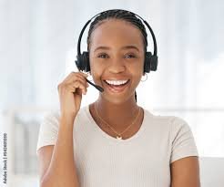 woman on headset